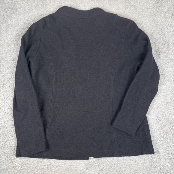 Jones New York Size OX | 12W Black Merino Wool Jacket Sweater Frog Closing - Picture 2 of 9